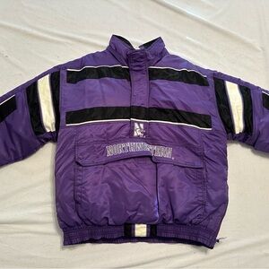 Vintage Starter Northwestern University Puffer Jacket 1/2 zip
